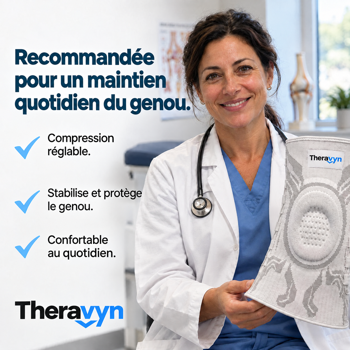 Recommandée pour un maintien quotidien du genou