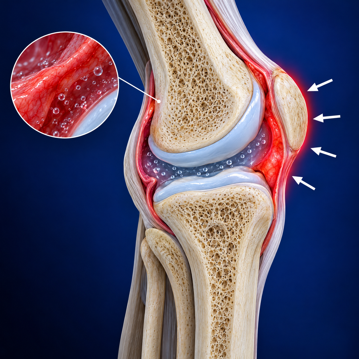 Irritation du tissu synovial du genou